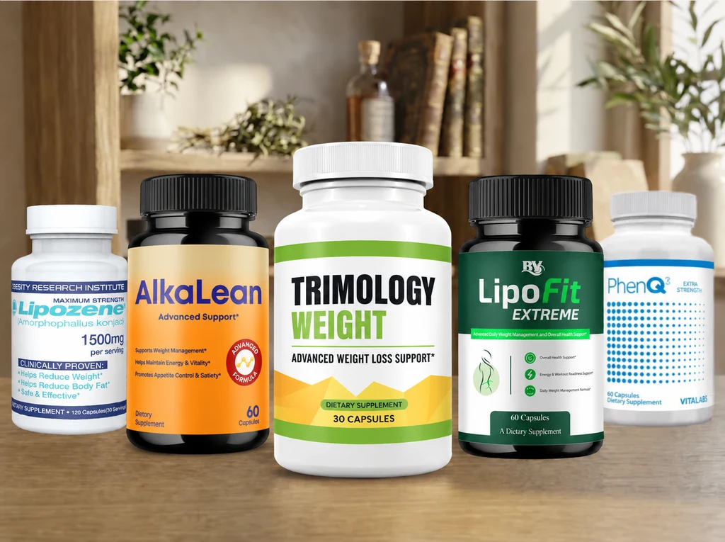 Illustrative arrangement: AlkaLean, Trimology Weight and other weight management supplements