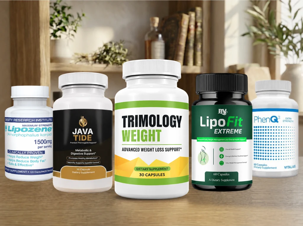 Illustrative arrangement: JavaTide, Trimology Weight and other weight management supplements
