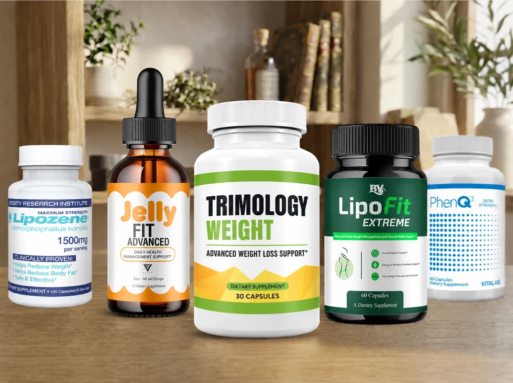 Illustrative arrangement: JellyFit, Trimology Weight and other weight management supplements